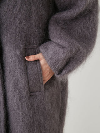 Shaggy Long Coat in DARK GRAY, Premium Women's Outwear at SNIDEL USA.