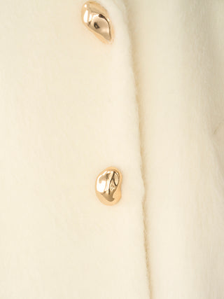 Shaggy Luxe Longline Coat in Ivory, Premium Women's Outwear at SNIDEL USA