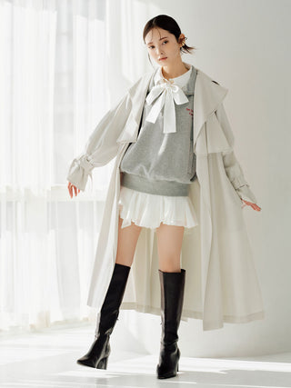 Sustainable Layered Gloss Trench Coat