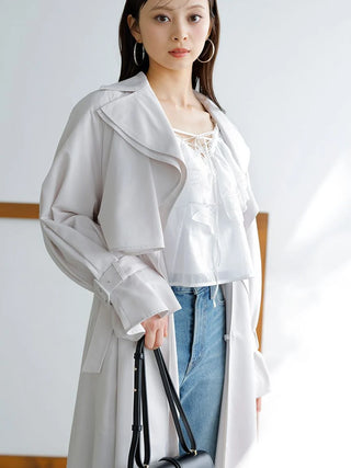 Sustainable Layered Gloss Trench Coat