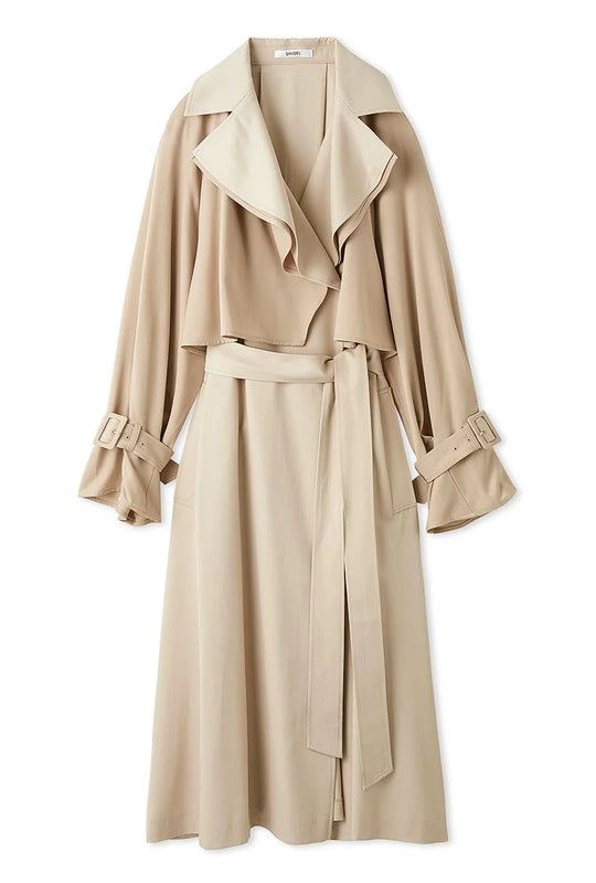 Sustainable Layered Gloss Trench Coat