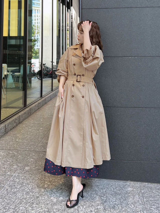 Classic Long Trench Coat in BEIGE, Premium Women's Outwear at SNIDEL USA.