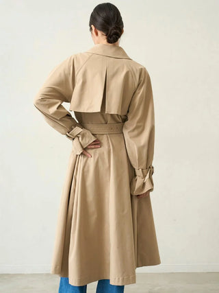 Classic Long Trench Coat in BEIGE, Premium Women's Outwear at SNIDEL USA.