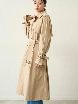 Classic Long Trench Coat in BEIGE, Premium Women's Outwear at SNIDEL USA.