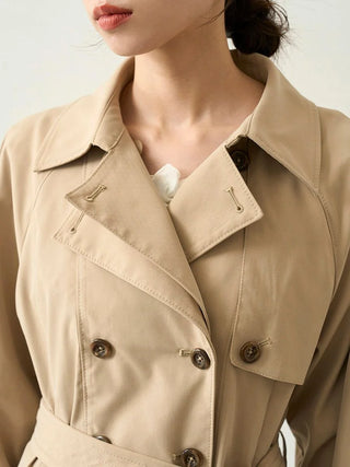 Classic Long Trench Coat in BEIGE, Premium Women's Outwear at SNIDEL USA.