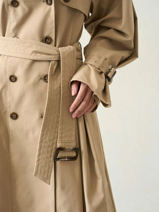 Classic Long Trench Coat in BEIGE, Premium Women's Outwear at SNIDEL USA.