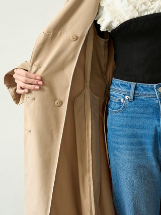 Classic Long Trench Coat in BEIGE, Premium Women's Outwear at SNIDEL USA.