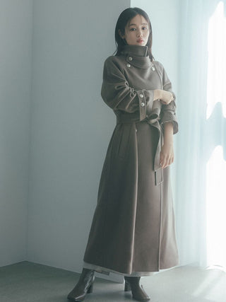 Wool Cashmere Stand Collar Coat