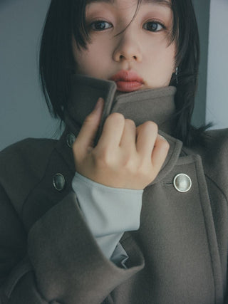 Wool Cashmere Stand Collar Coat