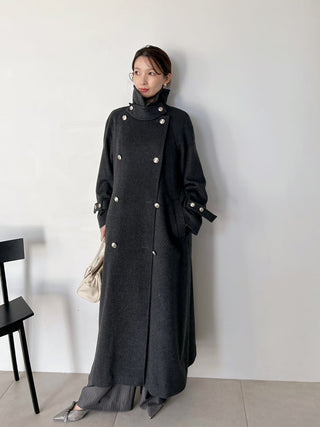 Wool Cashmere Stand Collar Coat
