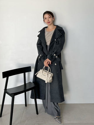 Wool Cashmere Stand Collar Coat