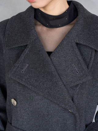 Wool Cashmere Stand Collar Coat