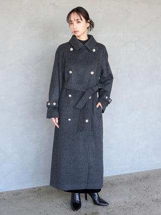 Wool Cashmere Stand Collar Coat
