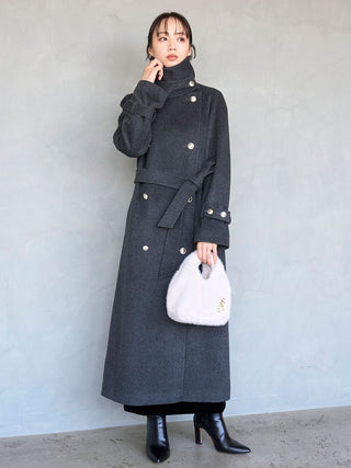 Wool Cashmere Stand Collar Coat