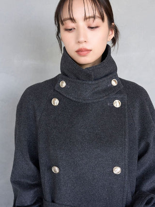 Wool Cashmere Stand Collar Coat