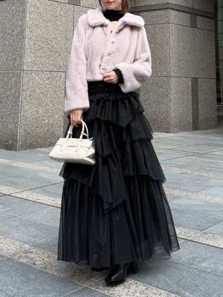 Short Stand Collar Faux Fur Coat