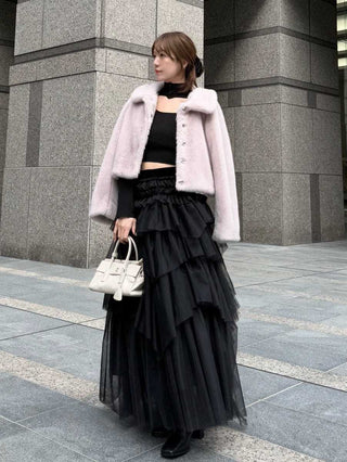 Short Stand Collar Faux Fur Coat