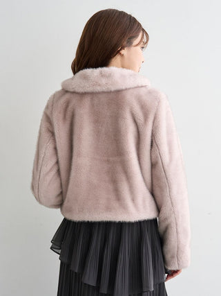 Short Stand Collar Faux Fur Coat
