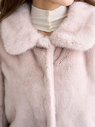 Short Stand Collar Faux Fur Coat