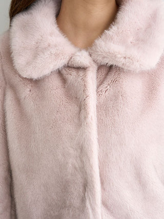 Short Stand Collar Faux Fur Coat