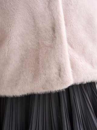 Short Stand Collar Faux Fur Coat