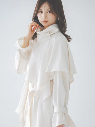 Sustainable Layered Cape Trench Coat