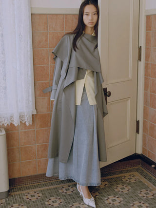 Sustainable Layered Cape Trench Coat