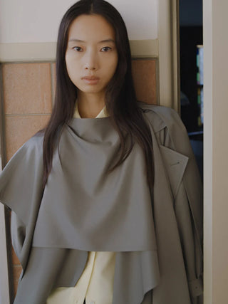 Sustainable Layered Cape Trench Coat