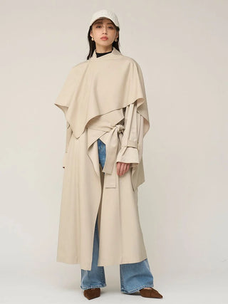 Sustainable Layered Cape Trench Coat