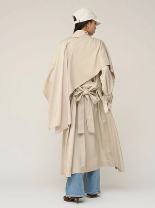 Sustainable Layered Cape Trench Coat