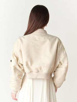 SNIDEL×ALPHA Cropped Jacket in Off White, Premium Fashionable Women's Tops Collection at SNIDEL USA
