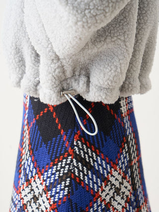 Drop Shoulder Cropped Zip Up Hoodie in sax, Premium Women's Knitwear at SNIDEL USA