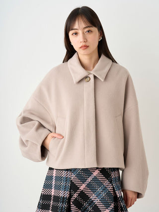 Cocoon Middle Jacket in Mocha, Premium Women's Outwear at SNIDEL USA