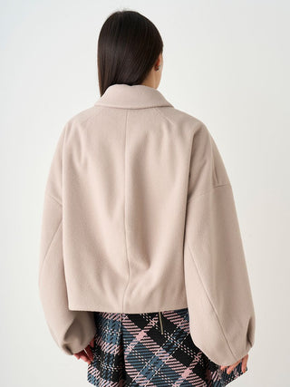 Cocoon Middle Jacket in Mocha, Premium Women's Outwear at SNIDEL USA