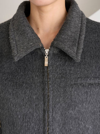 Cozy Cropped Wool Jacket in Gray, Premium Women's Outwear at SNIDEL USA