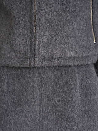 Cozy Cropped Wool Jacket in Gray, Premium Women's Outwear at SNIDEL USA