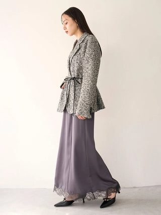 Belted Tweed Blazer in Mix, Premium Women's Outwear at SNIDEL USA