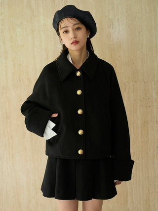 Stand Collar Metal Button Jacket