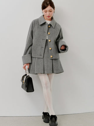 Stand Collar Metal Button Jacket