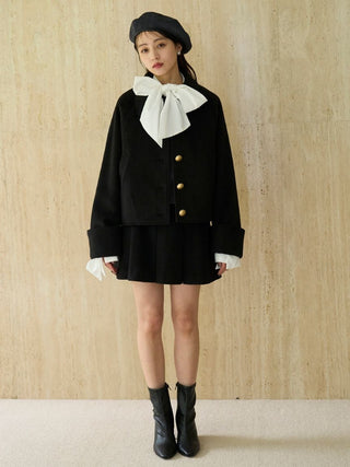 Stand Collar Metal Button Jacket