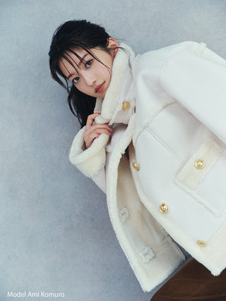 Gold Button Boa Jacket