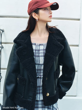 Gold Button Boa Jacket