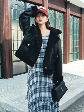 Gold Button Boa Jacket