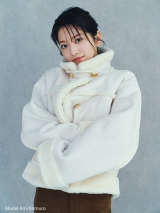 Gold Button Boa Jacket