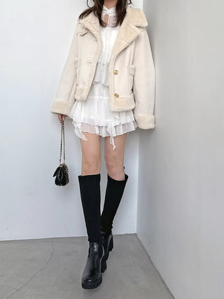 Gold Button Boa Jacket