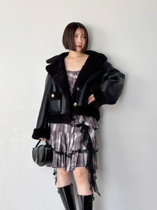 Gold Button Boa Jacket