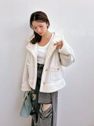 Gold Button Boa Jacket