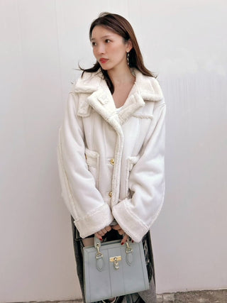 Gold Button Boa Jacket