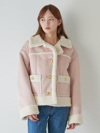 Gold Button Boa Jacket