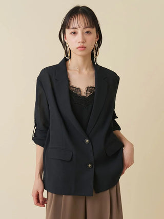 Sheer Single-Breasted Tailored Blazer